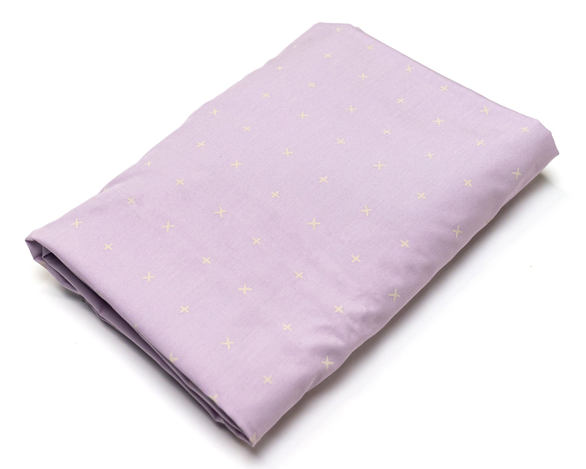 Lavender Hugs - Fitted Crib Sheet - Ivory X on Lilac/Lavender - Olli+Lime